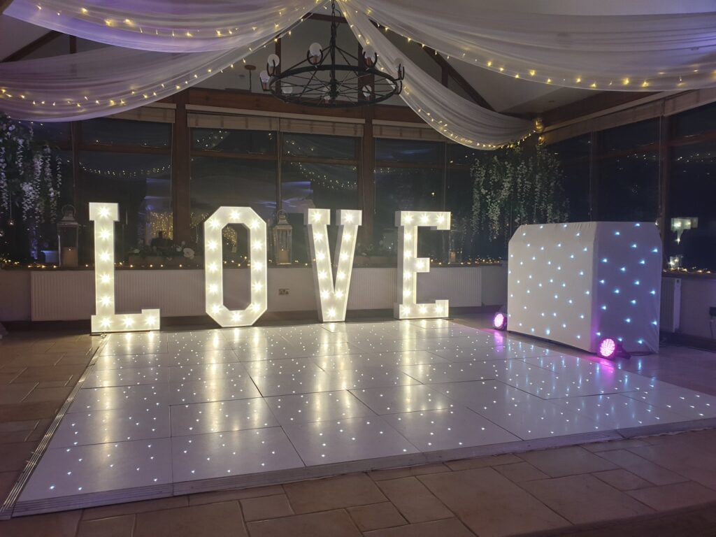 14ft white LED with LOVE letters