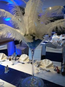 martini glass centre piece