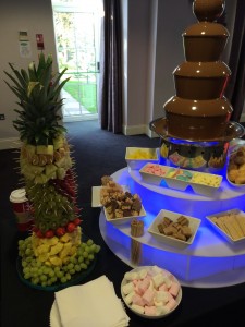 chocolate fountain fruit palm