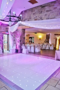 12*14ft white LED dance floor with uplights