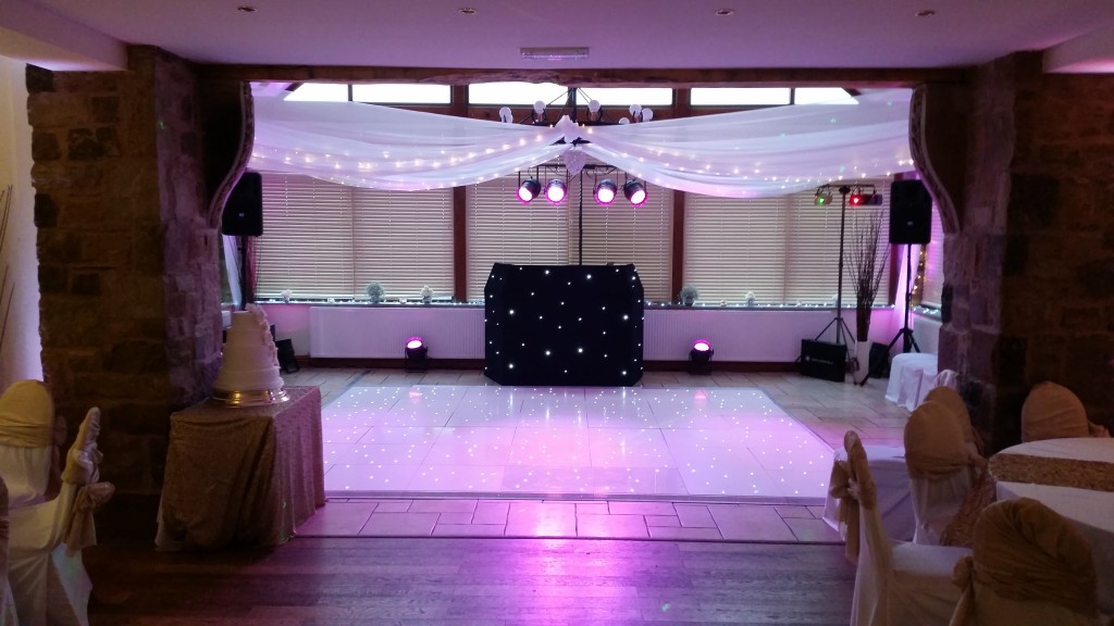 12*14ft white LED floor with uplights