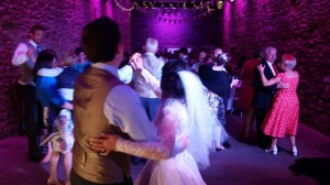 Guests join in the first dance