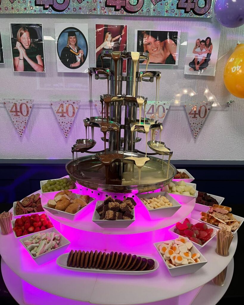 double flowing chocolate fountain
